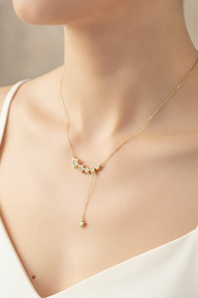 Inure Jewelry قلادة نسائية من النحاس باللون الذهبي موديل ستار مينيمال سالانتي...