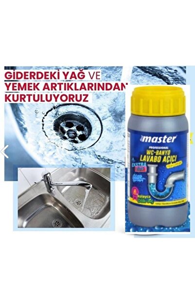 KL HOME Profesyonel Seri Temizlik Lavabo 500 Gr- Wc -banyo Boru Açıcı Gider S...