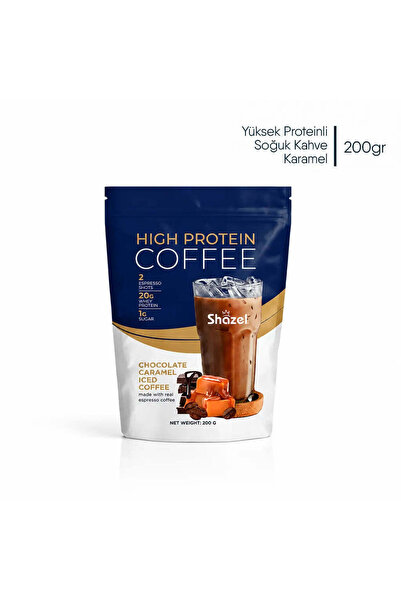 Shazel Yüksekli Proteinli Soğuk Kahve Karamelli 200g Doypack (AROMALI)