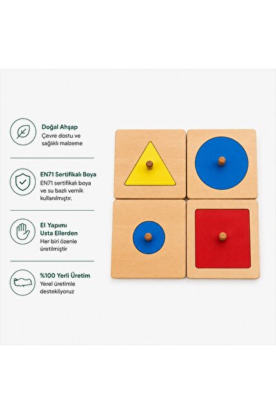 Montessori Gemisi Single Figure Plates - Set of 4