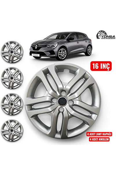YONGA OTO AKSESUAR RENAULT CLİO 4 JANT KAPAĞI 16 İNÇ (4 ADET) KIRILMAZ