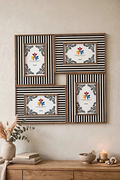 HANEM 4'lü 10x15 Kolaj Dekoratif Fotoğraf Çerçevesi & Ahşap MDF