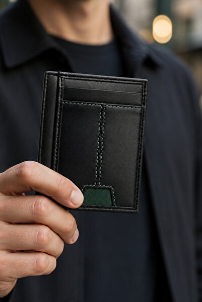 NAMAT Genuine Leather Slim Holder Wallet for Men, Minimalist Front Pocket Cas...