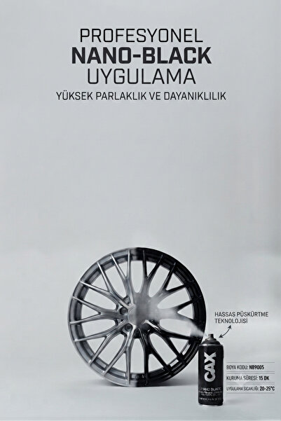 sıocolors CAX AKRİLİK SPREY PİANO BLACK JANT YENİLEME BOYASI 400 ML