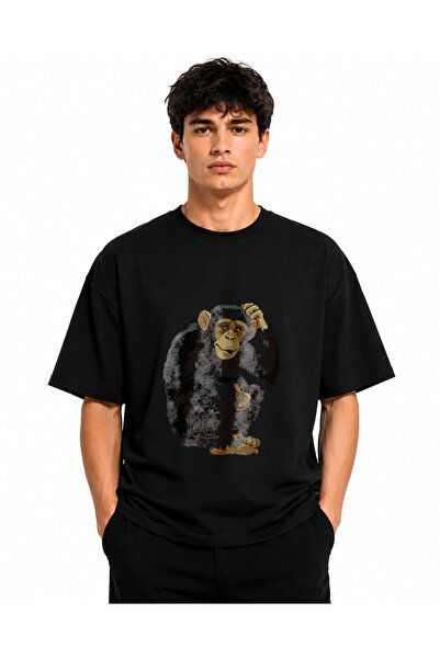 Inscriptie Tricou Unisex Bumbac Premium Casual " Maimuta ganditoare "