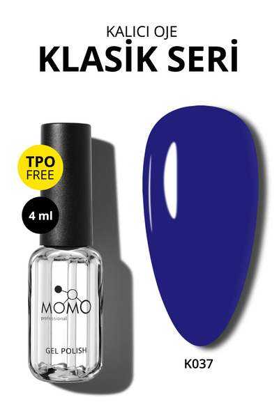 MOMO professional Kalıcı Oje K037, Saks Mavi, 4 ml