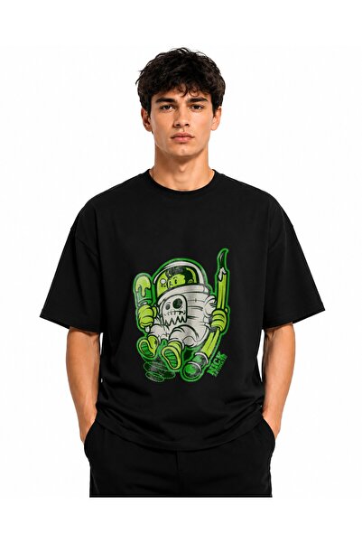 Inscriptie Unisex Βαμβακερό T-shirt Υψηλής Ποιότητας Casual  "Καρτούν αστρονα...