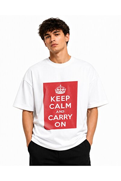 Inscriptie Tricou Unisex Bumbac Premium Casual " Stai calm si continua! "