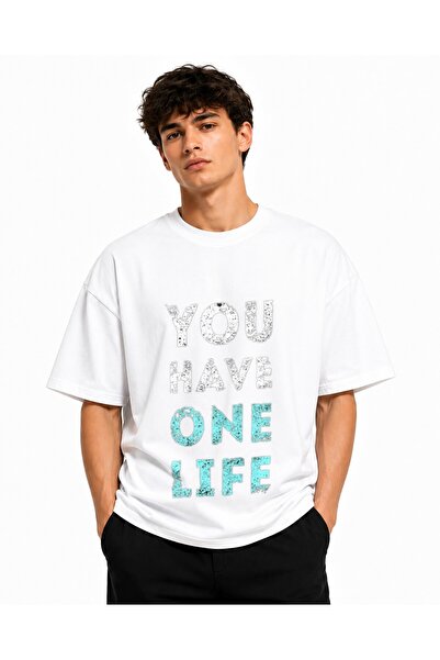 Inscriptie Unisex Βαμβακερό T-Shirt Υψηλής Ποιότητας  "One Life "