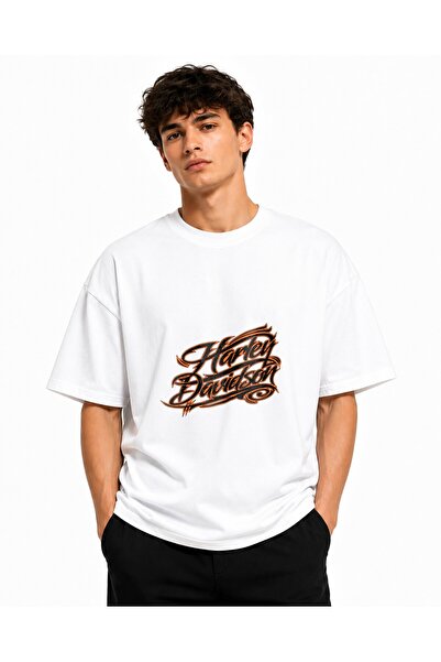 Inscriptie Tricou Unisex Bumbac Premium Casual " Harley-Davidson "