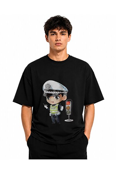Inscriptie Ουνισέξ Βαμβακερό T-shirt Υψηλής Ποιότητας  "Ινδική Αστυνομία Κυκλ...