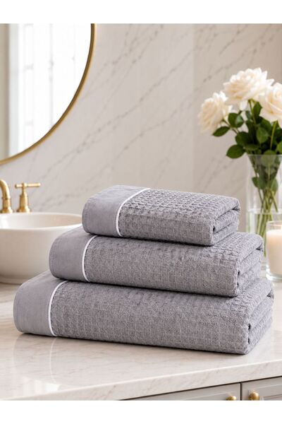 Donetella Pack of 3 Waffle Towel Set – 310 GSM Microfiber, Soft, Absorbent & ...