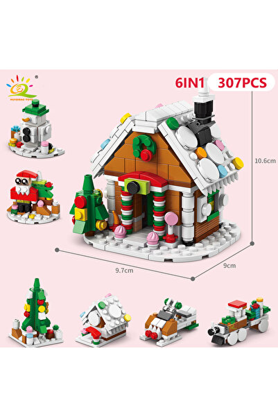 Choice7 NO.2 HUIQIBAO 6IN1 Christmas Elk Deer Santa Claus Building Blocks Cit...