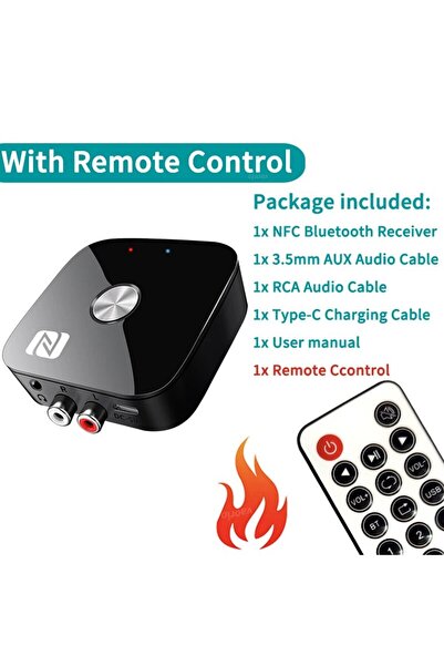 Choice v5.3 With Remote Control NFC Bluetooth 5.3 Audio Receiver 3.5mm AUX R/...