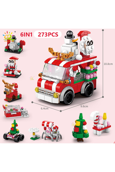 choice2 NO.5 HUIQIBAO 6IN1 Christmas Elk Deer Santa Claus Building Blocks Cit...