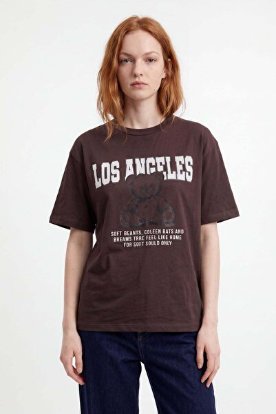 HAKKE Tricou supradimensionat cu imprimeu Teddy Los Angeles