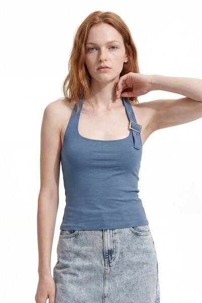 HAKKE Women's Halter Neck Buckle Body
