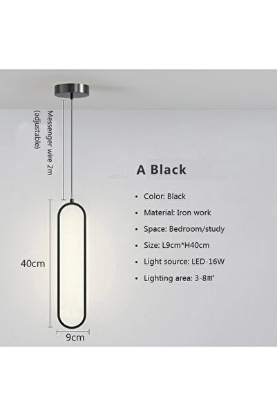 Choice Tricolor light Black Modern Minimalist LED Pendant Light Chandelier Fo...