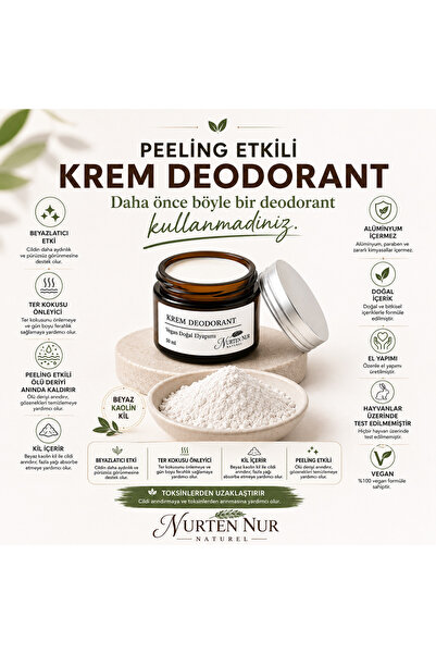 nurtennur Ölü Deriyi Kaldıran 1 Hafta Etkili Krem Deodorant 30 ml Yasemin Özlü
