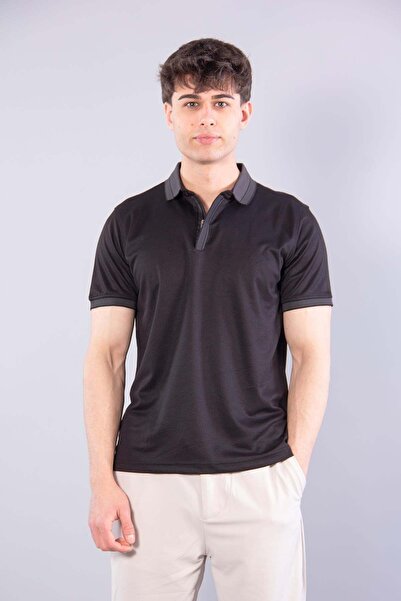 Mckanzie 7085 Kagi Zippered Banded A. Collar T-Shirt