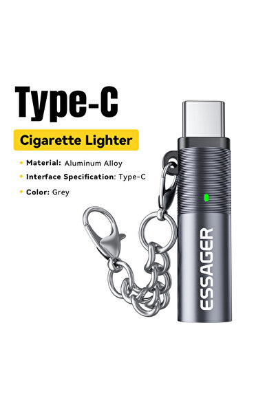 essager grey TypeC Mini Cigarette Lighter Tungsten Wire Blowing Safety and En...