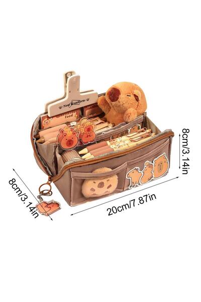 Choice A Pen Case Capybara Zipper Pencil Box Cartoon Stationery Makeup Bag Sc...