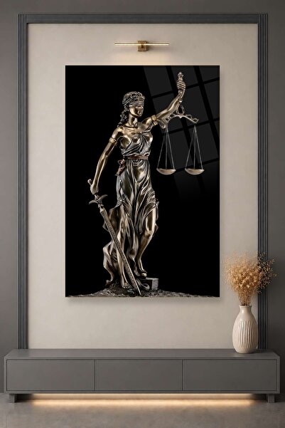 HMDS CONCEPT Adalet  "Eşitliğin ve Hukukun Simgesi Themis" Cam Tablo 113