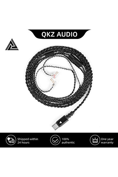Choice Black QKZ TC100 Earphone Cable Type-C Plug 2PIN 0.75mm Cable Wired Hea...