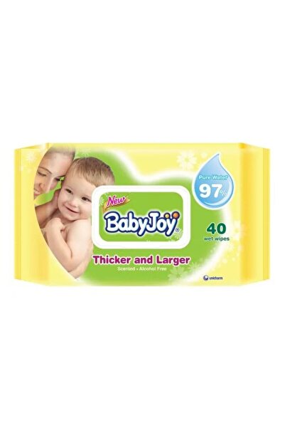 BabyJoy مناديل مبللة سميكة وكبيرة الحجم معطرة، 40 منديلًا