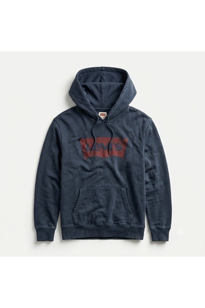 Levi's سويت شيرت رجالي من القطن بقلنسوة وطباعة جرافيك