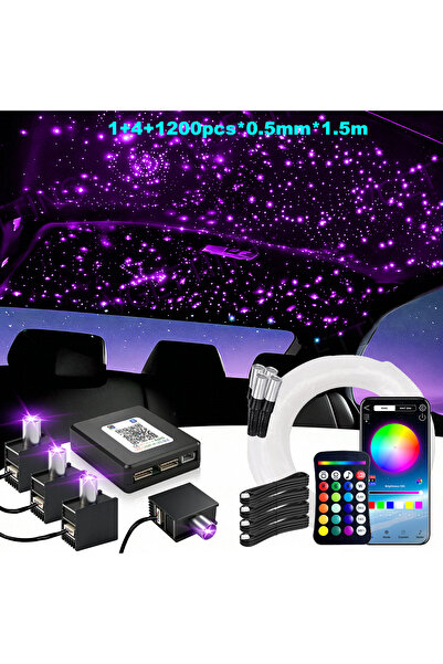 Choice9 1-4 1200pcs 0.5 1.5m RGBW 16W Split Starlight Headliner Kit, Fiber Op...