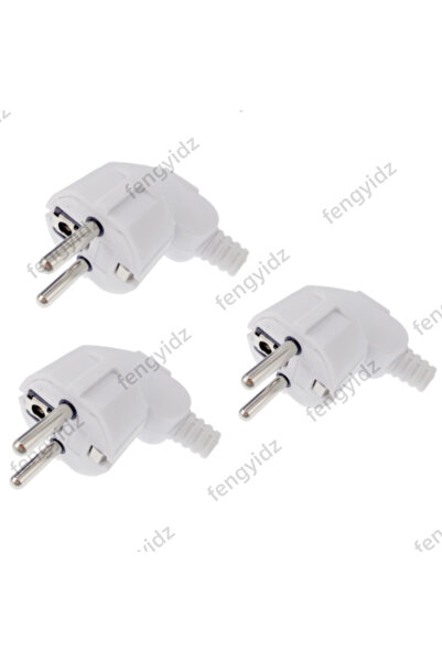 Choice white 3PCS 4.8mm EU Schuko Plug Male Replacement Outlets Rewireable 25...