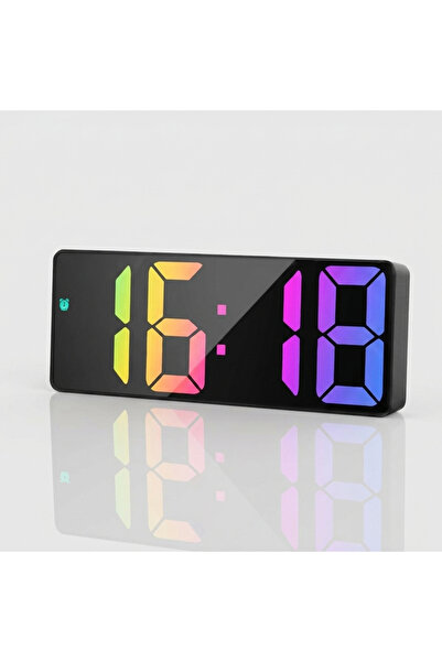Choice black Digital Alarm Clock Colorful Large Display Table Clock Easy to U...