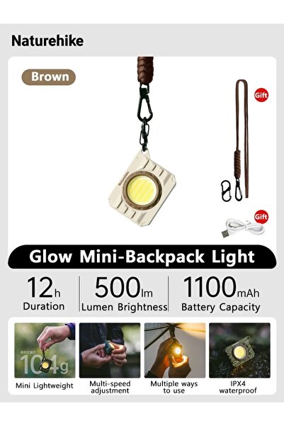 Naturehike Choice Brown 2024 New Camping Light 170° Adjust Three Mode Waterpr...