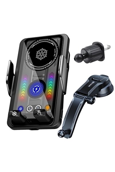 Choice3 A1 Sucker Edition 15W Cooling Car Phone Wireless Charger Holder 360 R...