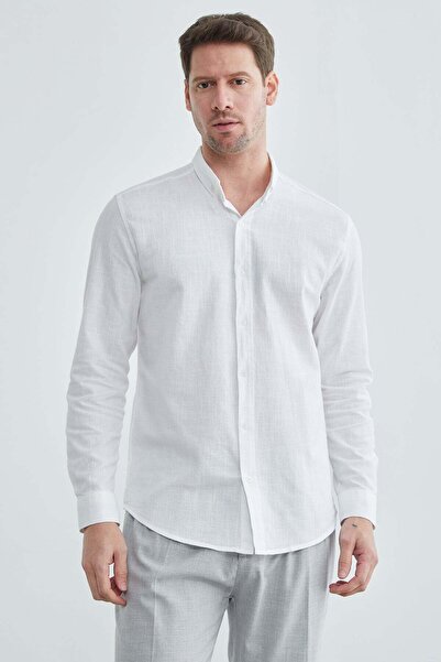 Fulla Moda Linen Look Long Sleeve Shirt