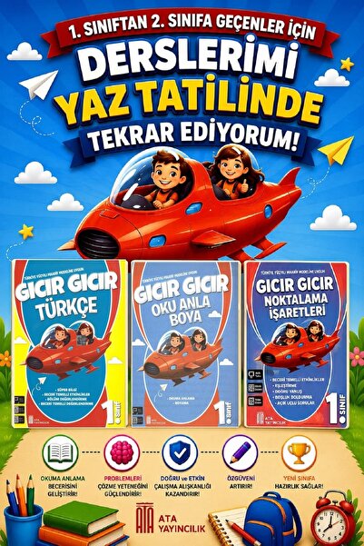 Ata Yayıncılık 1. Sınıftan 2.Sınıfa Geçenler İçin Derslerimi Yaz Tatilinde Te...