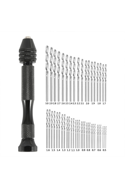Toorise 49pcs 49pcs 0.2-3.4mm Drill Bit Set Mini Aluminum Hand Drill Bits Jew...