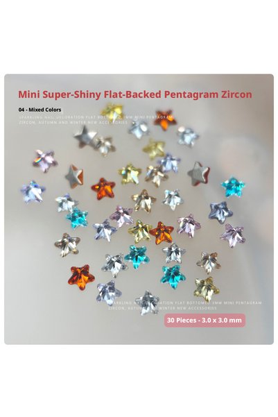 Choice3 MIXED-A YYM 30pcs Exquisite Shiny Star Zircon Nail Charms Spring Colo...