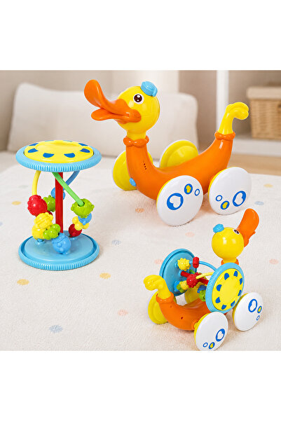 Salamandra 2 in 1 Interactive Toy Musical Duck with Detachable Rattle with Li...