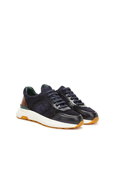 George Hogg Lacivert Vibram Taban Detaylı Erkek Deri Sneaker