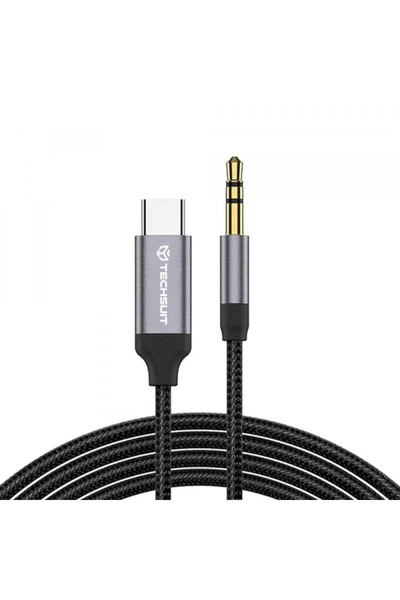 Techsuit Cablu Audio USB-C - 3.5mm AC11 FuseXound, 0.5m, Gri
