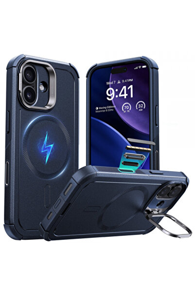Apple Husa MagSafe pentru iPhone 17, ESR, Cyber Armor Kickstand, Albastra