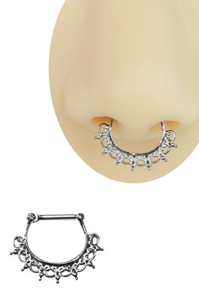 Cadının Dükkanı 316L Çelik Dantel Desenli Septum Piercing | Şık, Dayanıklı ve...