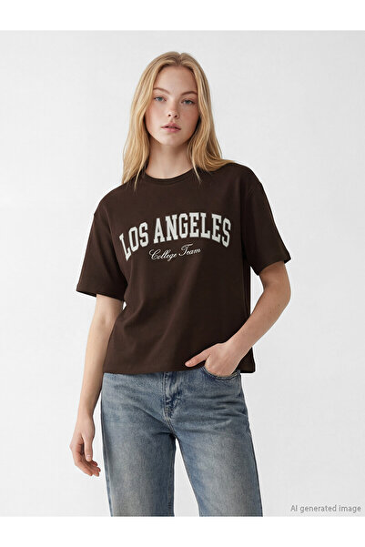 LC Waikiki Alita city women's soft touch t-shirt with los angeles print - the...
