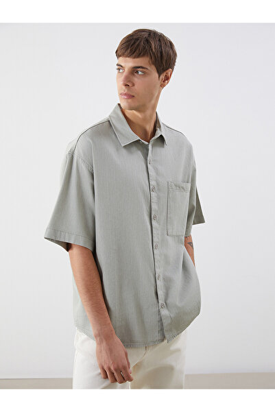 LC Waikiki Vizyon New Season Comfortable Fit Short Sleeve Men's Jean Shirt