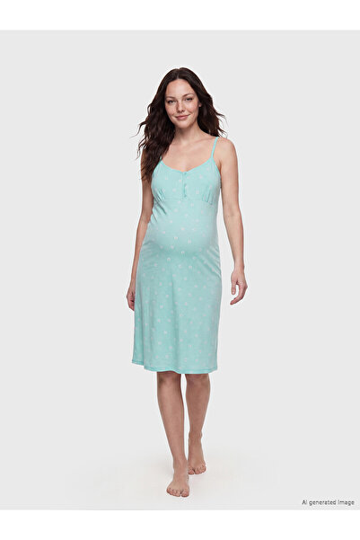 LC Waikiki Nevavm Floral Maternity Nightgown with String Straps and a Differe...