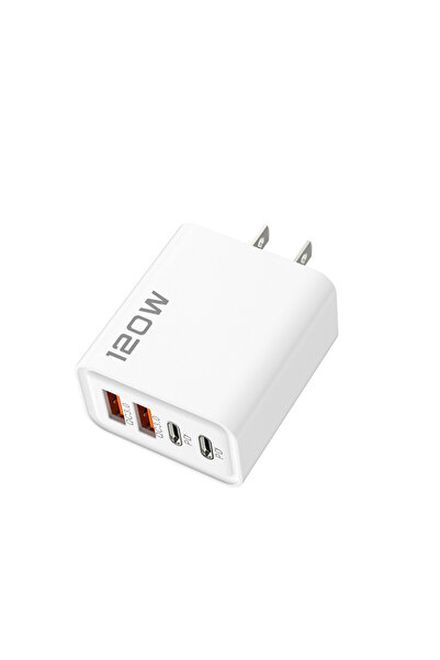 Choice6 شاحن سريع USB أبيض اللون بقوة 120 واط، مزود بمقبس أمريكي، من النوع C،...