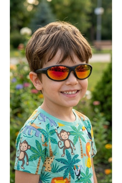 JULIANO Black Oval Mirrored Children's Sunglasses