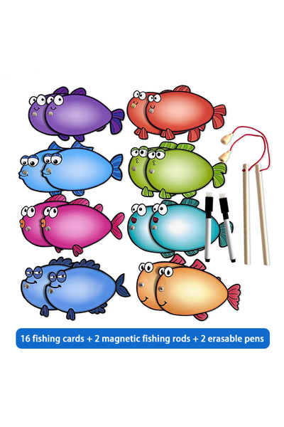 Choice1 Magnetic Fishing Toy Dry Erasable Cards, DIY Educational Learning Gam...